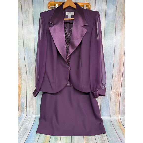 J.R. Nites Dresses & Skirts - J.R. Nites Woman Two Piece Skirt Set Purple Size 16 Fancy Cruise Wedding Sequin